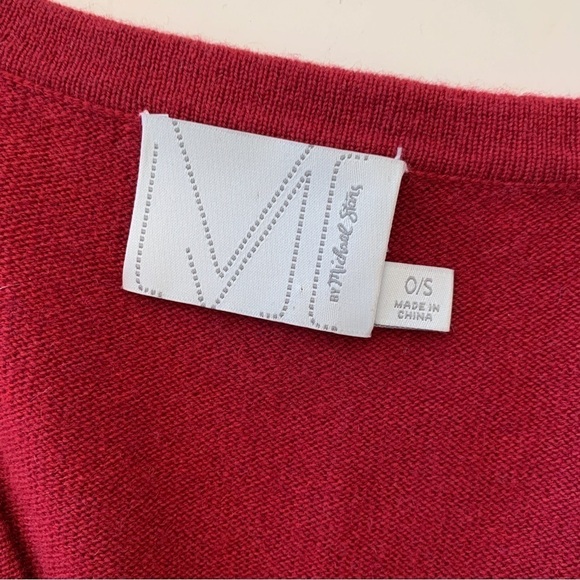 Michael Stars Wool Cashmere Sweater Dress One Size Red V Neck - Picture 4 of 7